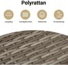 vidaXL Garten Sofagarnitur 5-TLG. mit abnehmbarem Kissen Grau Poly Rattan Bild 4