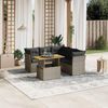 vidaXL Garten Sofagarnitur 5-TLG. mit abnehmbarem Kissen Grau Poly Rattan Bild 2