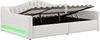 Polster-Tagesbett 140×200 cm mit Stauraum und LED-Beleuchtung, Beige, ohne Matratze Bild 4
