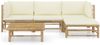 vidaXL 5-tlg. Garten-Lounge-Set mit Cremeweißen Kissen Bambus 3058193 Bild 2