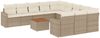 vidaXL 12-tlg. Garten-Sofagarnitur mit Kissen Beige Poly Rattan 3256681 Bild 2