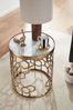 Beistelltisch Echter Marmor Weiß 46 x 46 x 55 cm Anstelltisch Metall Gold, Kleiner Sofatisch Rund, Wohnzimmertisch Couch Modern, Couchtisch Hoch Bild 5