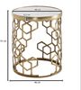 Beistelltisch Echter Marmor Weiß 46 x 46 x 55 cm Anstelltisch Metall Gold, Kleiner Sofatisch Rund, Wohnzimmertisch Couch Modern, Couchtisch Hoch Bild 4