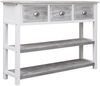 vidaXL Sideboard Antik-Grau 108x30x76 cm Massivholz Paulownia 338543 Bild 4