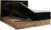 Boxspringbett, Set mit zwei Multipocket-Matratze und Topper, hohe Kopfteil, Eiche Wotan Holzrahmen - WOOD CLASSIC KING - 140 x 200 cm - Schwarz Cord - H4 Bild 5