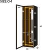 Flieks LED Vitrinenschrank 30×30×90 cm, Glasvitrine schwarz, Vitrine mit Aluminiumrahmentür, verstellbare Einlegeböden, gehärtetes Glas Bild 3