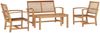 vidaXL Gartensofa-set 4 pcs Natur Massivholz Teak 3356852 Bild 2
