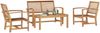 vidaXL Gartensofa-set 4 pcs Natur Massivholz Teak 3356852 Bild 3