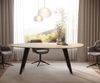 Esstisch Edge Oval 220x120 cm Keramik Laminam® Sabbia Eichefarbig Metall Schräg Schwarz Bild 2