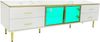 TV-Lowboard aus Spanplatte mit LED & Glasfront, 170x37x47,5 cm, Weiß Bild 3