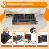 Klappbare Hundehütte mit Rollen & Ausnehmbarem Tablett & Abschließbarer Tür 2 in 1 Beistelltisch Hundebox Bild 3