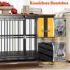 Klappbare Hundehütte mit Rollen & Ausnehmbarem Tablett & Abschließbarer Tür 2 in 1 Beistelltisch Hundebox Bild 5