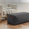 Green Bean® Indoor Sitzhocker Pouf 70x33x28cm EPS-Perlen Füllung -Home Linen Kuschelig Weich Waschbar - Drinnen Bodenkissen Liegekissen Sitzkissen Sitzhocker Sessel Kinder Erwachsene Stoff Dunkelgrau Bild 3