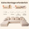 Patbrela Wohnlandschaft U-förmiges modulares Sofa mit zwei Liegesesseln, aus Samtstoff, Mit bequemer Memory-Schaum-Polsterung, keine Montage erforderlich Bild 3