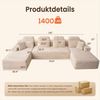 Patbrela Wohnlandschaft U-förmiges modulares Sofa mit zwei Liegesesseln, aus Samtstoff, Mit bequemer Memory-Schaum-Polsterung, keine Montage erforderlich Bild 4