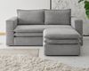 Sofa 2-Sitzer Pesaro in grau Cord Set inkl. Hocker Bild 2