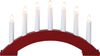 EGLO Lichterbogen Weihnachten mit 7 Kerzen, Fensterleuchter gebogen aus Holz in Rot, Schwibbogen mit Kabel, Weihnachtsbeleuchtung Fenster, E10 Fassung, warmweiß Bild 3