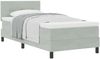 vidaXL Boxspringbett mit Matratze Hellgrau 90 x 200 cm Samt 3339146 Bild 2