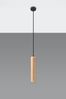Pendelleuchte, natur, Holz, Stahl, H 100 cm Bild 4