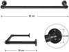 Calicosy Set aus 2 schwarzen Wandhaken für Kleidung - L92 x T30 cm - Schwarz Bild 4