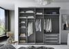 Schwebetürenschrank Kleiderschrank 3-türig 250 cm modern Vollausstatt. Sand Grau Bild 4