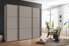 Schwebetürenschrank Kleiderschrank 3-türig 250 cm modern Vollausstatt. Sand Grau Bild 3