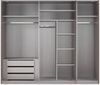 Schwebetürenschrank Kleiderschrank 3-türig 250 cm modern Vollausstatt. Sand Grau Bild 2
