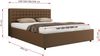 Polsterbett mit Holzlattenrost Doppelbett PAVO CLASSIC, hohe Kopfteil, Bettkasten mit Gasdruckfeder Pocket Matratze - 200 x 200 cm - Braun Kunstleder - VIRE LUX Bild 4