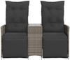 vidaXL Gartensofa 2-Sitzer Verstellbar mit Tisch Grau Poly Rattan 365717 Bild 4