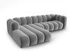 Micadoni Modulares Ecksofa Lupine 4-Sitzer Links Samtstoff Salvador Grau Bild 3