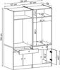Roomart Waschturm Doppelschrank mit Ausziehplatte – SERIE 1 - 134 cm breit, Waschmaschinenschrank für Waschküche & Hauswirtschaftsraum • Weiß Bild 5