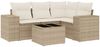 vidaXL 5-tlg. Garten-Sofagarnitur mit Kissen Beige Poly Rattan 3222517 Bild 2