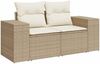 vidaXL 5-tlg. Garten-Sofagarnitur mit Kissen Beige Poly Rattan 3222517 Bild 5