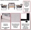 Mendler 'HWC-K42' Gartenlounge, Sofa + 2 Sessel + Tisch, Seilgeflecht Holzoptik / Polster hellgrau Bild 2