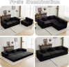 Leawin Sofa Sofas Wohnzimmer, Sofa mit Schlaffunktion aus Cord modular, Faltbar, flexibel, ohne Montage und ideal für kleine Räume Bild 2