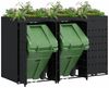 vidaXL Wagenmüllbehälter für 3 Behälter Schwarz 204 x 77,5 x 121,5 cm 3394739 Bild 3