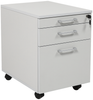 Furni24 Rollcontainer, abschließbarer Aktenschrank mit Schubladen, Holz, 3 Schübe Grau, 43 x 59 x 57h Bild 3