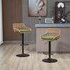 2 Barhocker Set, 49x48x89-109 cm, höhenverstellbar 65-85 cm, Grün Leinen Bild 4