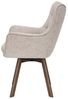 Drehbarer Stuhl ODIN beige Strukturstoff Eichenholz Gestell wenge mit Armlehne Bild 5