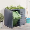 vidaXL Wagenmüllbehälter für 2 Behälter Hellgrau 136 x 77,5 x 121,5 cm 3394748 Bild 4