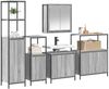 vidaXL Badezimmermöbel-Set 5 pcs Grau Sonoma und Schwarz Holzwerkstoff 3328387 Bild 3