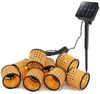 esotec LED Gartenleuchte Solarkette 8 Rattan-Körbchen 2,4m +Zuleitung 2m 2500K outdoor 102800, ON/OFF, automatisch EIN/AUS bei Dämmerung, LED fest integriert, 2500K warmweiß, Lampenkörbchen in Rattan-Optik Bild 2