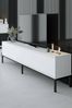 Dmora Fernsehschrank Espero, Ständer für Wohnzimmerfernseher, Niedriges Wohnzimmer-Sideboard, TV-Ständerbasis, 180x30h47 cm, Weiß und Schwarz Bild 5