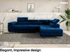 MEBLINI Schlafcouch mit Bettkasten - CARL - 272x202x63cm Rechts - Blau Samt - Ecksofa mit Schlaffunktion - Sofa mit Relaxfunktion und Kopfstützen - Couch L-Form - Eckcouch - Wohnlandschaft Bild 2