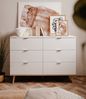 Kommode Lundby weiß und Eiche massiv 120 cm Bild 5