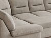 Mks Möbel 'Morbido U' Wohnlandschaft mit Schlaffunktion und Topper, 340 x 206 x 93 cm, Beige, Stoff Bild 4