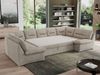 Mks Möbel 'Morbido U' Wohnlandschaft mit Schlaffunktion und Topper, 340 x 206 x 93 cm, Beige, Stoff Bild 3