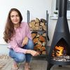 Relaxdays Kaminholzregal mit 2 Ablagen Bild 4