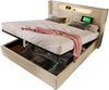 Polsterbett 160×200 cm mit LED-Kopfteil, USB/Type-C-Ladestation & hydraulischem Bettkasten, Beige Bild 5