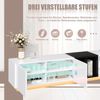TV Board 190 cm Schwarz Weiß Kontrast - Modernes Lowboard mit Schubladen & Regalen, Stauraum, für Wohnzimmer Bild 5